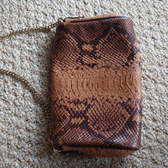 Coach Brown/Beige Python Embossed Leather Mini Ruby Bag - Picture 7 of 12